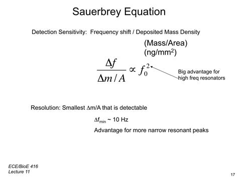 sauerbrey equation  The assumption of the added rigid mass mentioned earlier is its most serious limitation